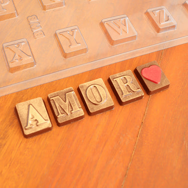 Forma De Chocolate - Forma Acetato Simples - Tablete Alfabeto - BWB3643